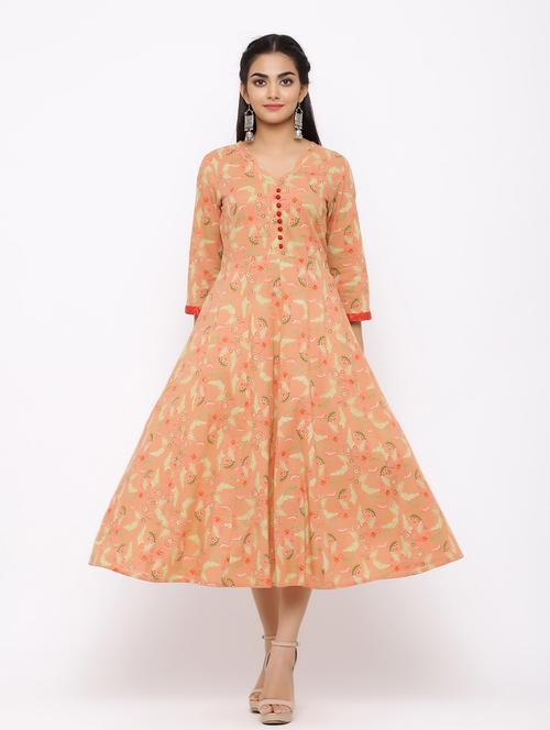 floral print anarkali ethnic dress - 17181885 - Very Small Image - 1