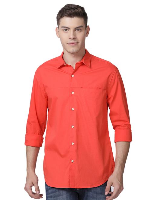 red solid casual shirt - 17182941 - Very Small Image - 1