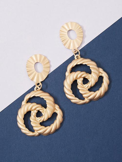 gold metal drop earring - 17183186 - Very Small Image - 1