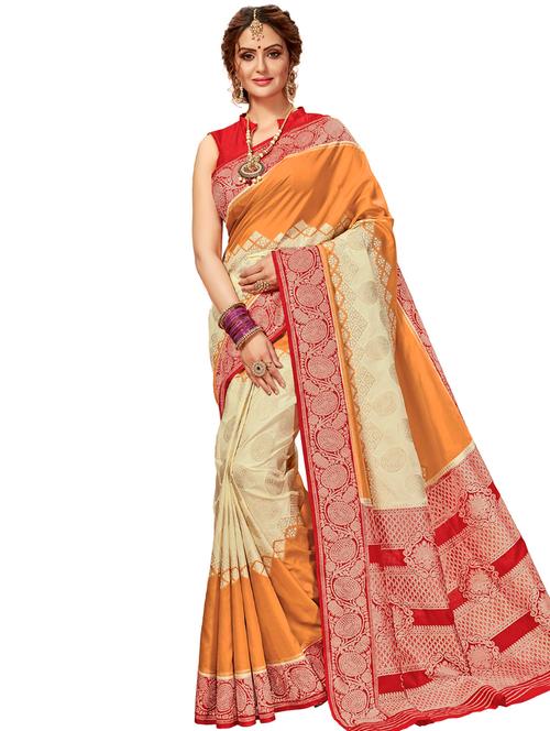 self design handloom saree with blouse - 17183726 - Very Small Image - 1
