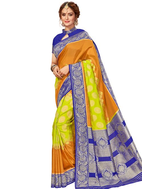 self design handloom saree with blouse - 17183728 - Very Small Image - 1