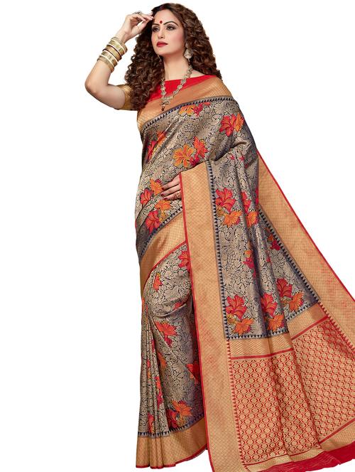 self design woven saree with blouse - 17183739 - Very Small Image - 1