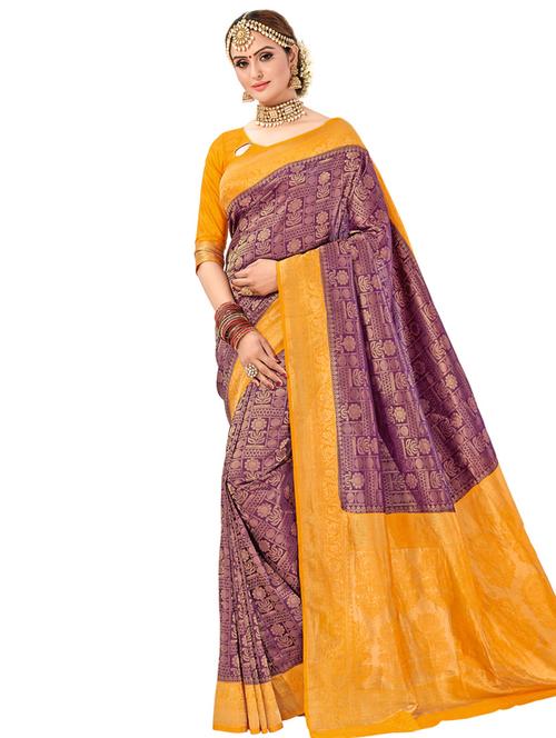 self design woven saree with blouse - 17183766 - Very Small Image - 1