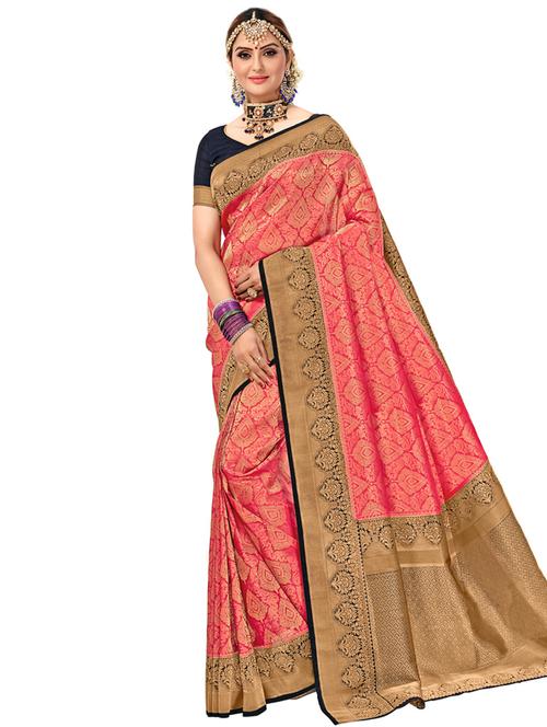 self design woven saree with blouse - 17183769 - Very Small Image - 1