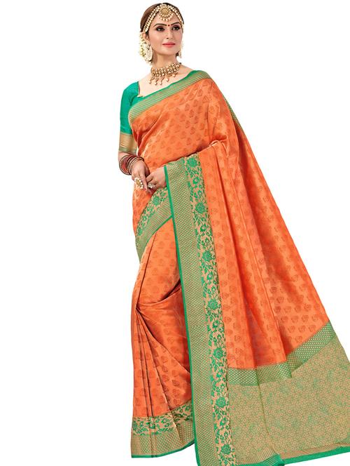 self design woven saree with blouse - 17183770 - Very Small Image - 1