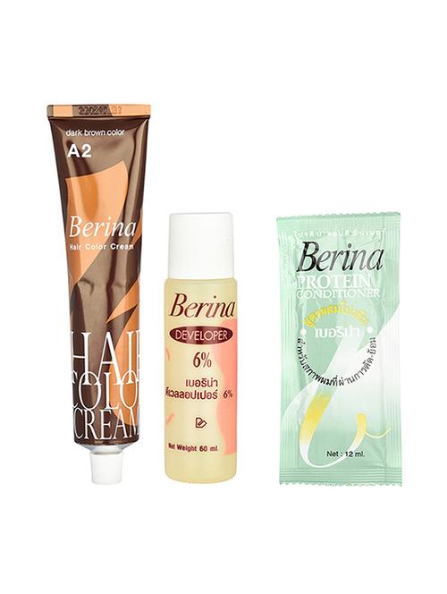 berina a2 dark brown hair color cream 60gm pack of 2 - 17184403 - Very Small Image - 1