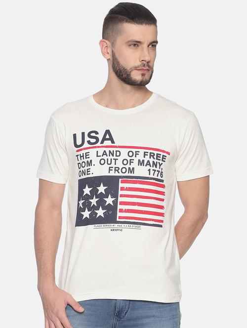 off white front print t-shirt - 17186541 - Very Small Image - 1