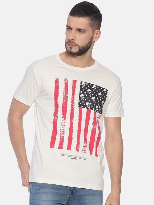 off white front print t-shirt - 17186543 - Very Small Image - 1