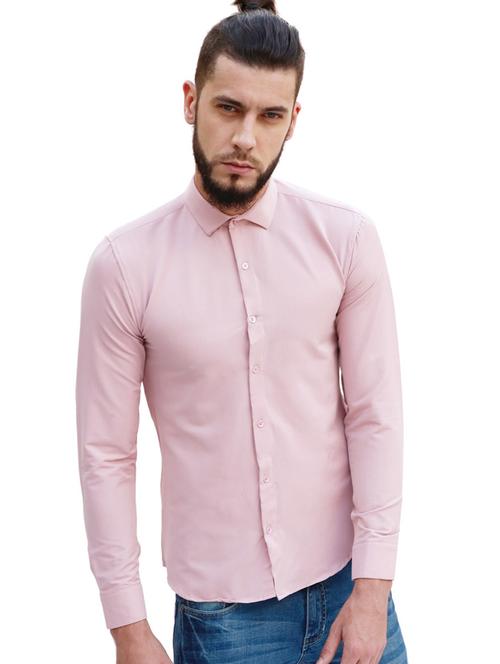 pink solid casual shirt - 17186600 - Very Small Image - 1