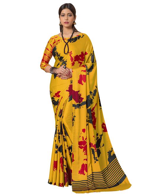 floral printed saree with blouse - 17190836 - Very Small Image - 1