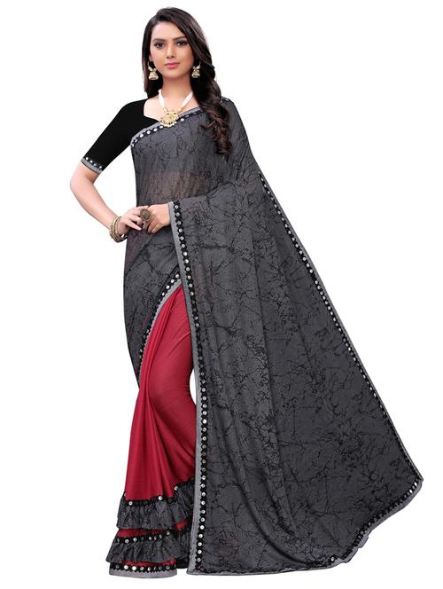 abstract half & half saree with blouse - 17190883 - Very Small Image - 1