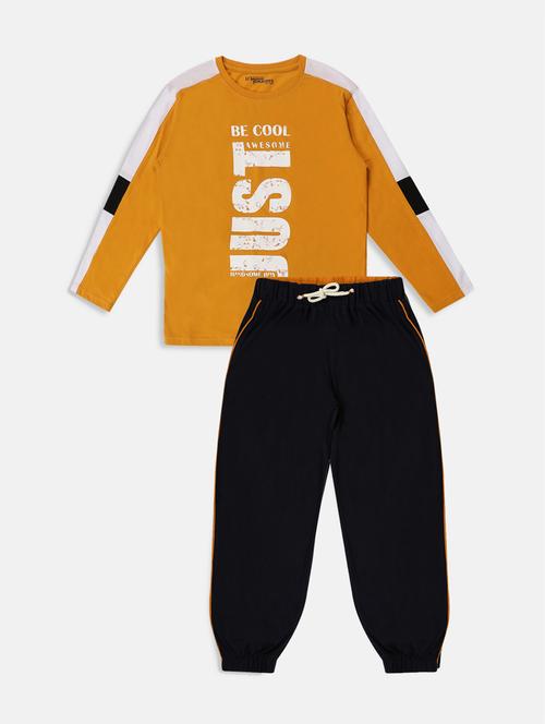 yellow cotton pyjama set nightwear with free mask - 17190965 - Very Small Image - 1