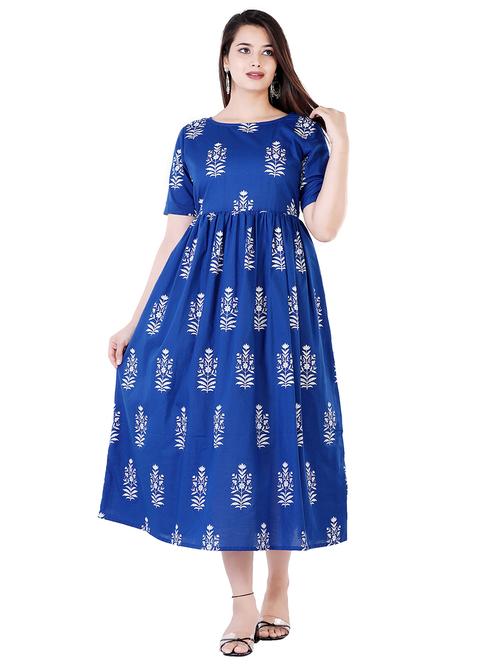 floral print flared ethnic dress - 17191080 - Very Small Image - 1