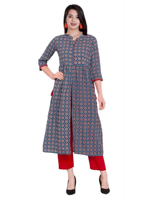 floral print high slit kurta - 17191085 - Very Small Image - 1