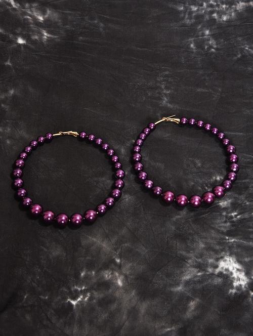 purple metal hoop earring - 17191405 - Very Small Image - 1