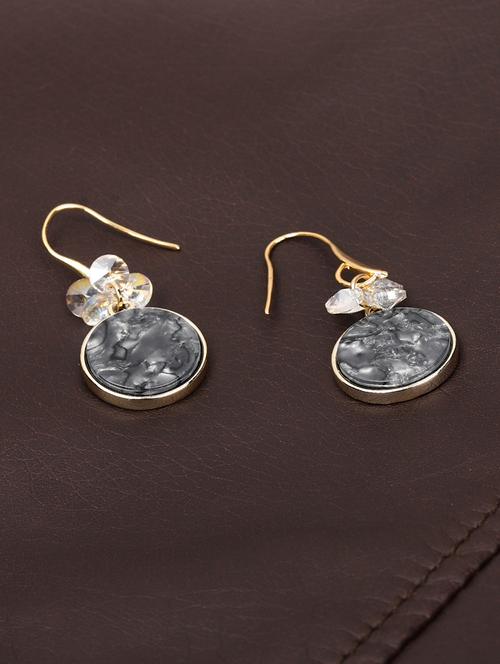 grey satin less steel drop earring - 17191416 - Very Small Image - 1