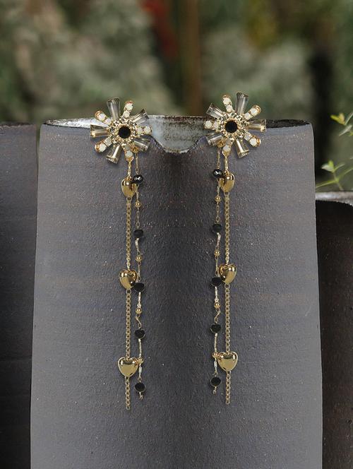 gold metal drop earring - 17191431 - Very Small Image - 1