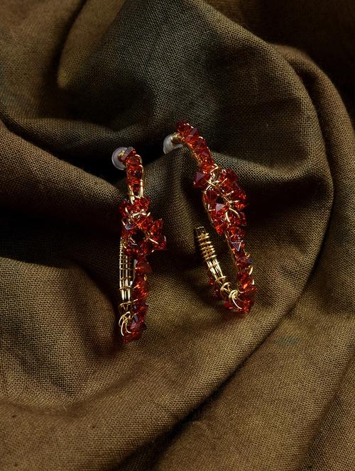 red metal hoop earring - 17191440 - Very Small Image - 1