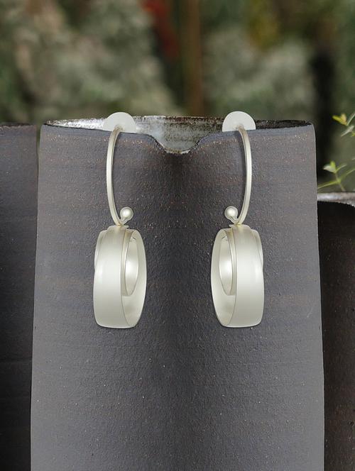 silver metal drop earring - 17191443 - Very Small Image - 1