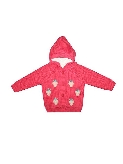 pink cotton hooded sweaters & cardigan - 17191716 - Very Small Image - 1