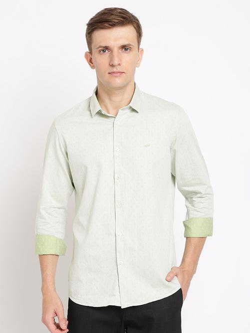 green self design casual shirt - 17191889 - Very Small Image - 1