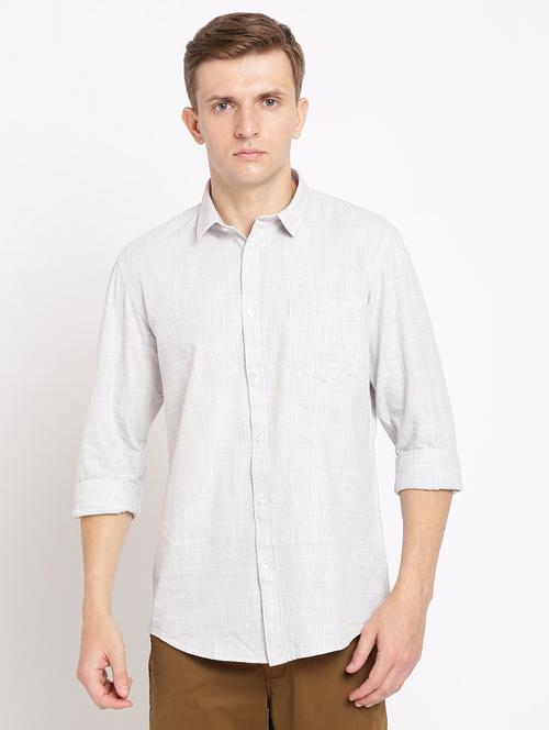 grey self design casual shirt - 17191901 - Very Small Image - 1