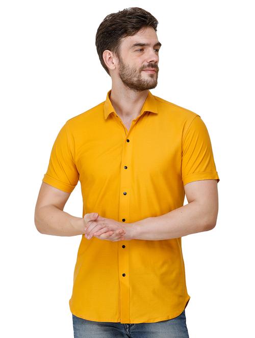yellow solid casual shirt - 17192096 - Very Small Image - 1