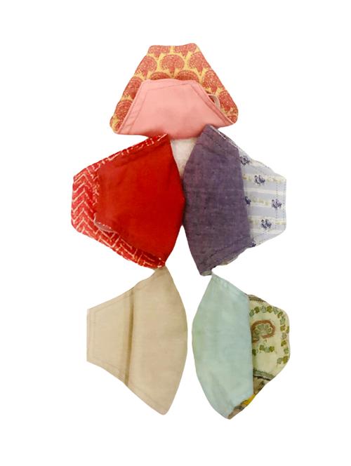 multi colored cotton anti-pollution women mask (pack of 5) - 17192305 - Very Small Image - 1