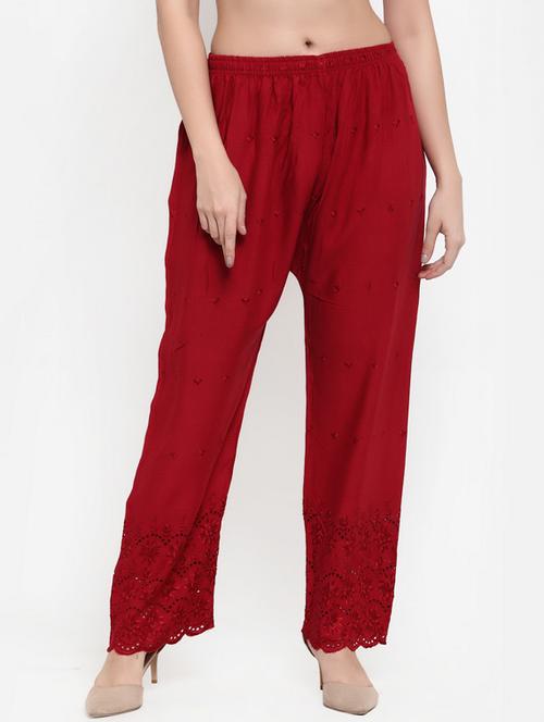 mid rise embroidered palazzo - 17192837 - Very Small Image - 1