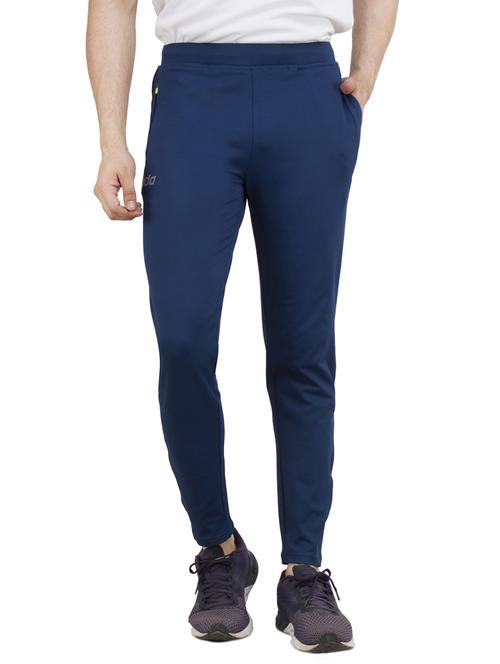 blue solid full length track pant - 17192916 - Very Small Image - 1