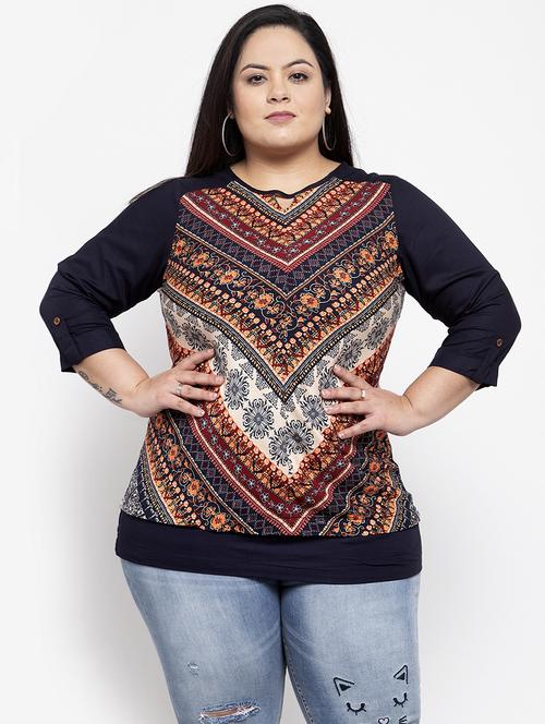 round neck printed top - 17193237 - Very Small Image - 1
