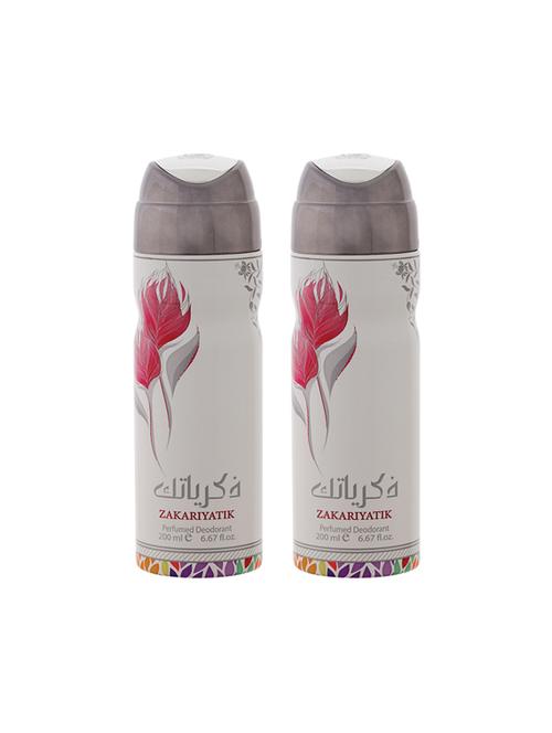 lattafa zakrayati for women perfumed bodyspray 200ml deodorant pack of 2 - 17193261 - Very Small Image - 1
