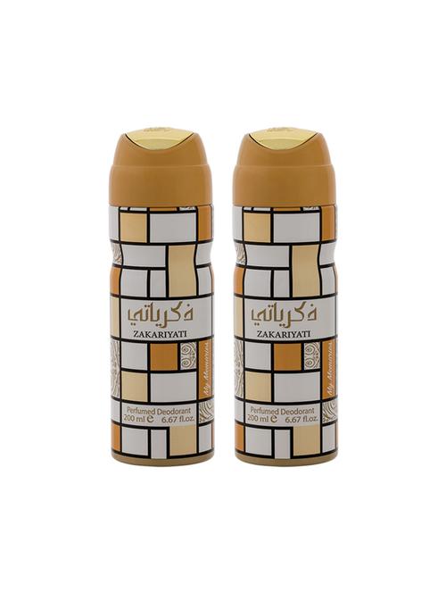 lattafa zakrayati for men perfumed bodyspray 200ml deodorant pack of 2 - 17193262 - Very Small Image - 1