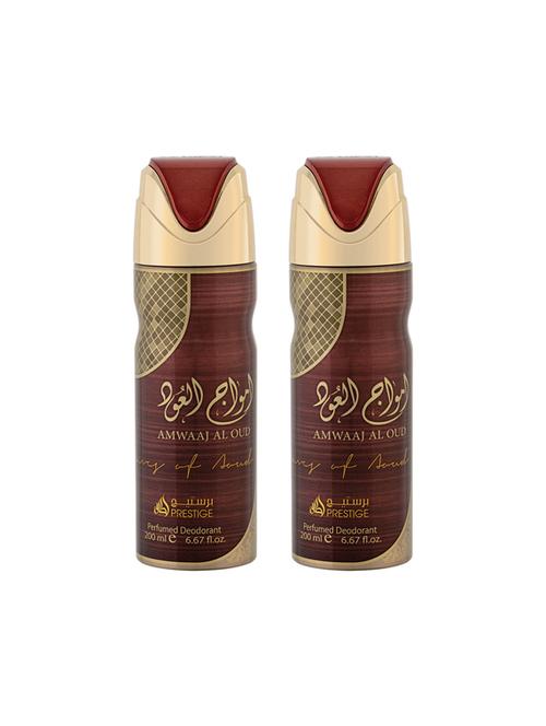 lattafa amwaaj al oud perfumed bodyspray 200ml deodorant pack of 2 - 17193270 - Very Small Image - 1