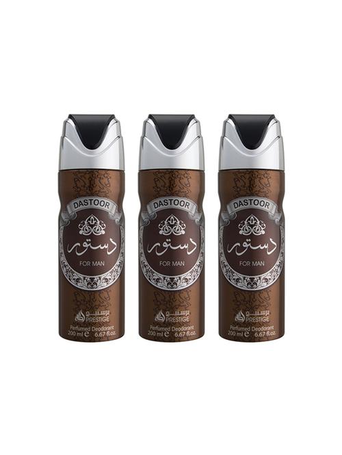 lattafa dastoor men perfumed bodyspray 200ml deodorant pack of 3 - 17193285 - Very Small Image - 1