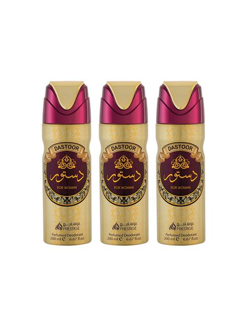 lattafa dastoor women perfumed bodyspray 200ml deodorant pack of 3 - 17193286 - Very Small Image - 1