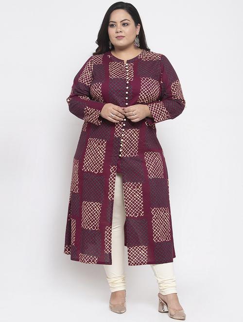 geometric print a-line kurta - 17193367 - Very Small Image - 1