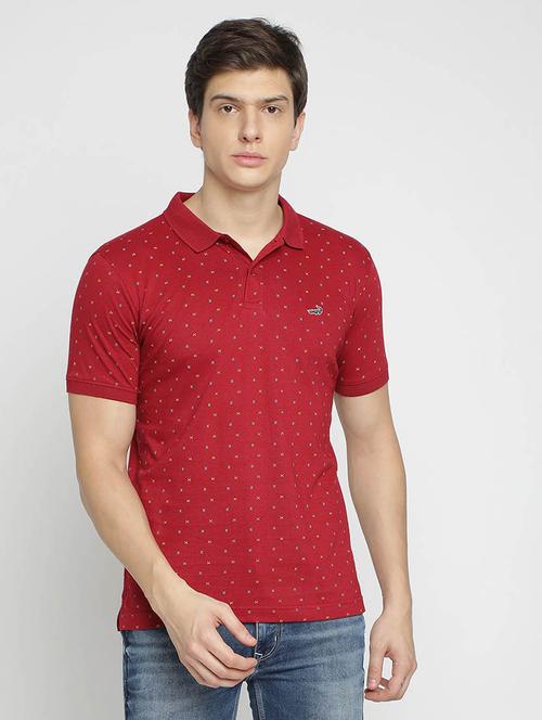 red printed polo t-shirt - 17194209 - Very Small Image - 1