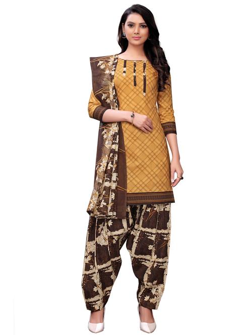 printed churidaar unstitched suit - 17194257 - Very Small Image - 1