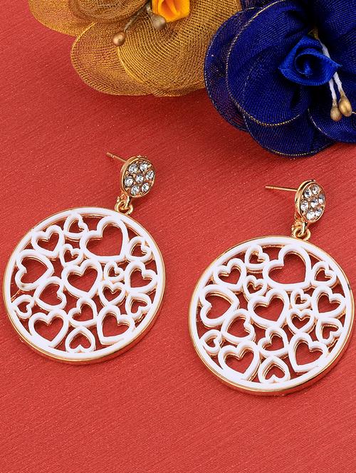 white metal drop earring - 17194379 - Very Small Image - 1