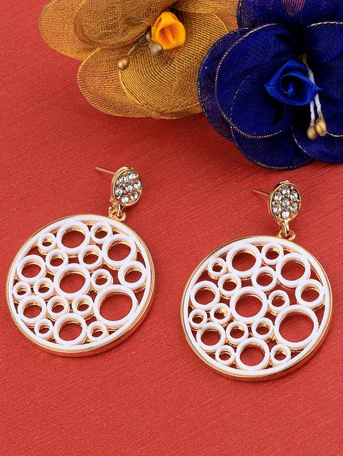 white metal drop earring - 17194382 - Very Small Image - 1