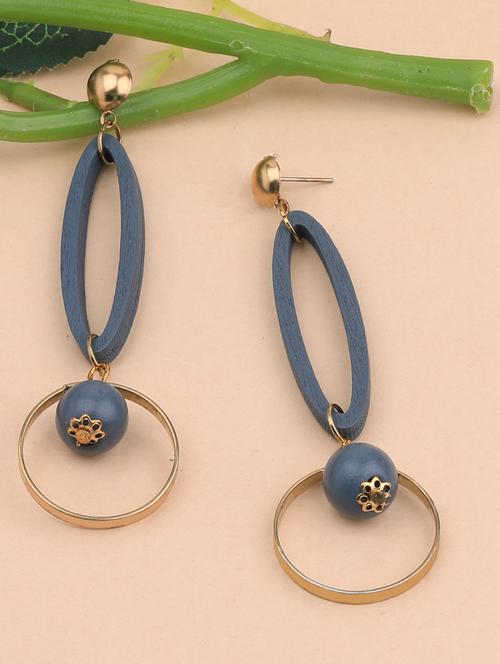 grey metal drop earring - 17194423 - Very Small Image - 1