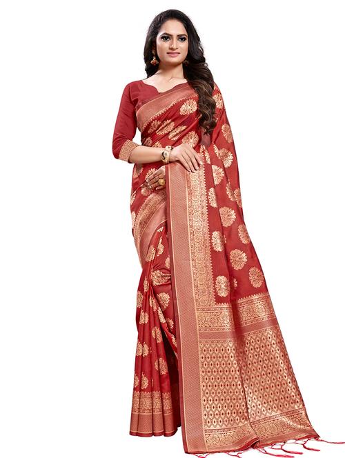 block printed saree with blouse - 17195150 - Very Small Image - 1