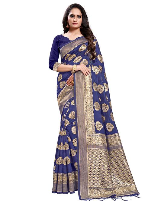 foil printed saree with blouse - 17195154 - Very Small Image - 1