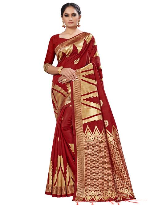 foil printed saree with blouse - 17195155 - Very Small Image - 1