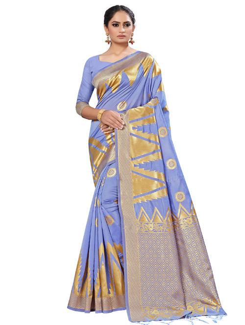 foil printed saree with blouse - 17195157 - Very Small Image - 1