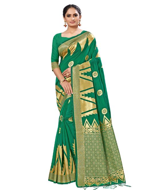 foil printed saree with blouse - 17195160 - Very Small Image - 1
