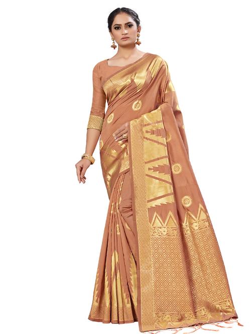 foil printed saree with blouse - 17195161 - Very Small Image - 1