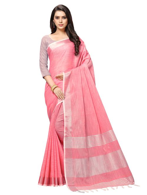 plain handloom saree - 17195262 - Very Small Image - 1