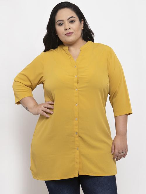 yellow polyester plus tunic - 17195869 - Very Small Image - 1